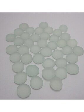 Clear Frosted White Glass Pebbles Gems Mosaic Tiles Marbles Vase Fill 7 oz